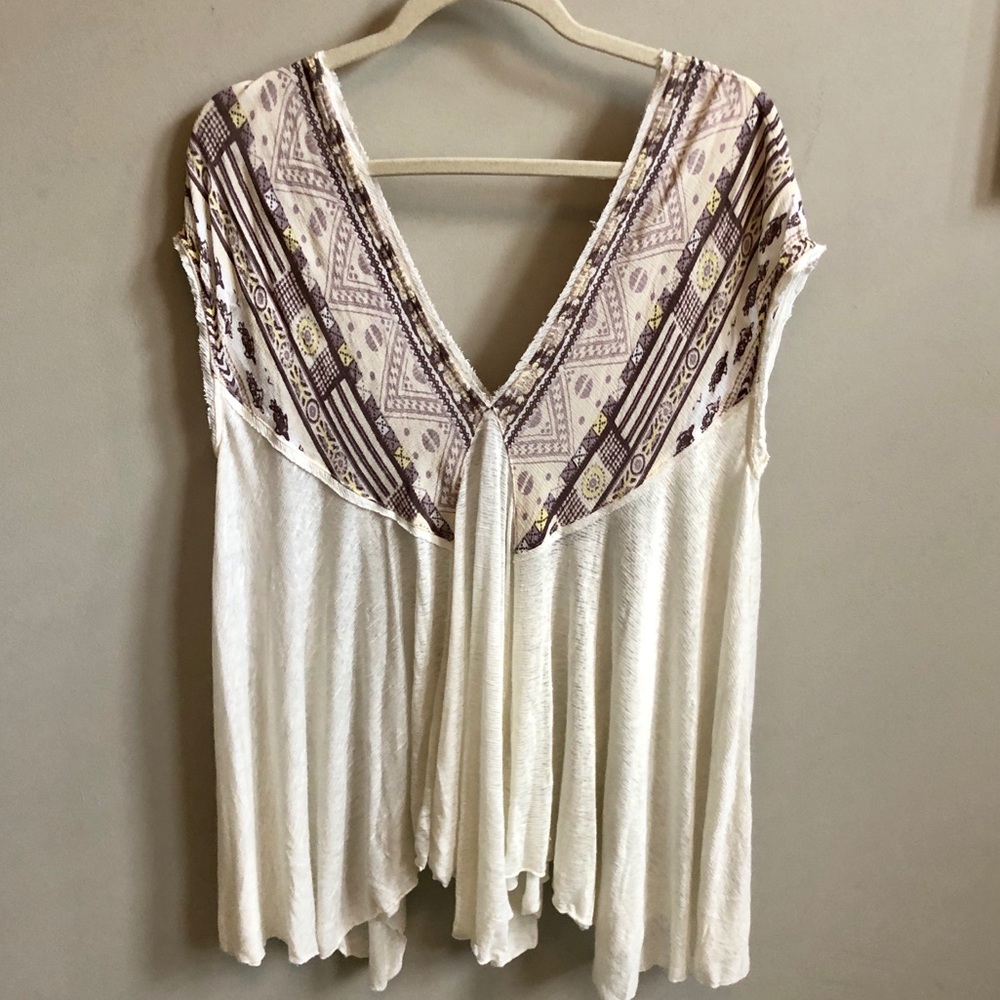Free People Flowy Tribal Shirt, Medium